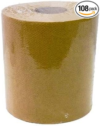Commercial Hardwound Paper Towel Rolls, Brown 108 Pack, 8 Inch x 800 Feet, 1-Ply, 2 Inch Core, Fits Universal Dispenser