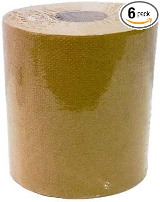 Shield Care Commercial Hardwound Paper Towel Rolls, Brown 6 Pack, 8 Inch x 800 Feet, 1-Ply, 2 Inch Core, Fits Universal Dispenser