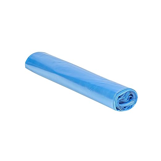 Restaurantware Recycling Trash Bags 250 Count 12-16 Gallon Heavy-Duty Plastic Trash Liners Tear-Resistant Blue Waste Disposal Bags Leak-Proof Star Seal Bottom Bags for Commercial Kitchens