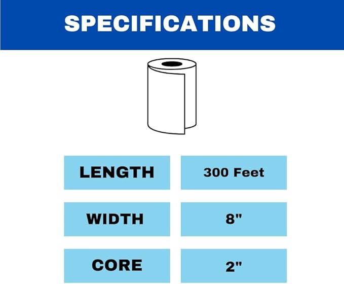 Shield Care Commercial Hardwound Paper Towel Rolls, Brown 12 Pack, 8 Inch x 300 Feet, 1-Ply, 2 Inch Core, Fits Universal Dispenser