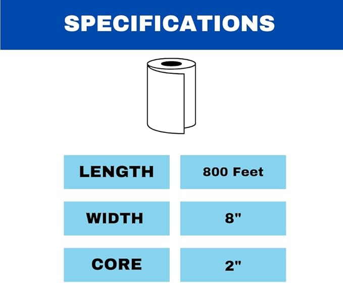 Commercial Hardwound Paper Towel Rolls, Brown 12 Pack, 8 Inch x 800 Feet, 1-Ply, 2 Inch Core, Fits Universal Dispenser
