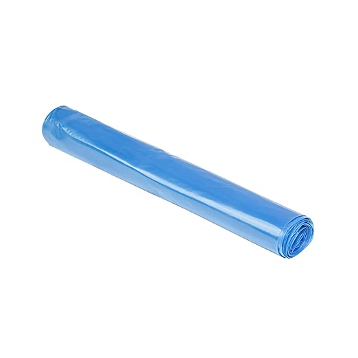 Restaurantware Blue Trash Bags 100 Count 40-45 Gal 40" x 46" Leakproof Design Heavy-Duty Garbage Bags with Star Seal Bottom and Even Weight-Distribution for Warehouses, Parks and Residential Use