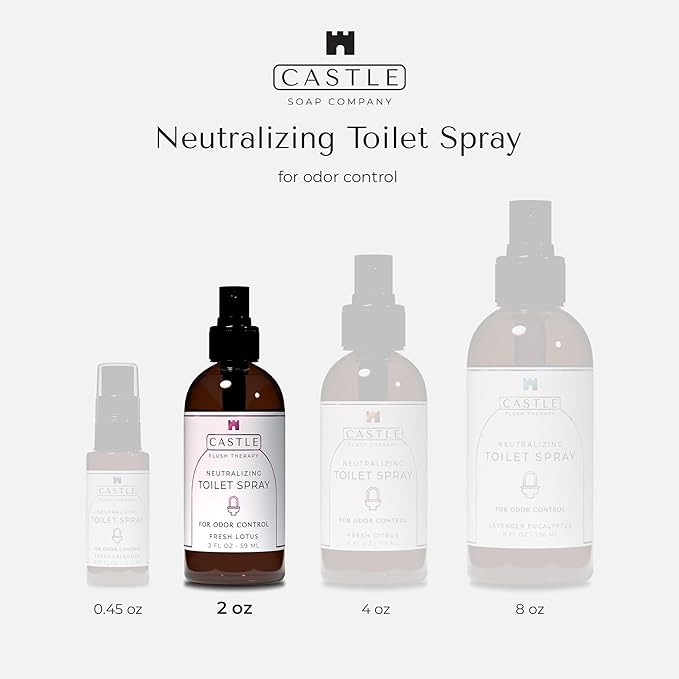 Castle Flush Therapy Neutralizing Toilet Spray | Odor Control: Mist Over the Water Surface, Go, Then Flush | Bathroom Freshening | Neutralizes Odors at the Source | Fresh Lavender | 2 oz