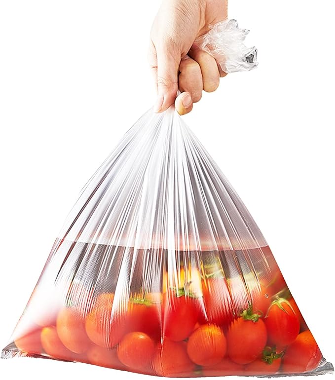 12x16 Plastic Produce Bags on Roll - Clear, 350 Bags per Roll (8 Rolls); Ideal for Food, Vegetables, Fruits, Bread, Pets and Groceries