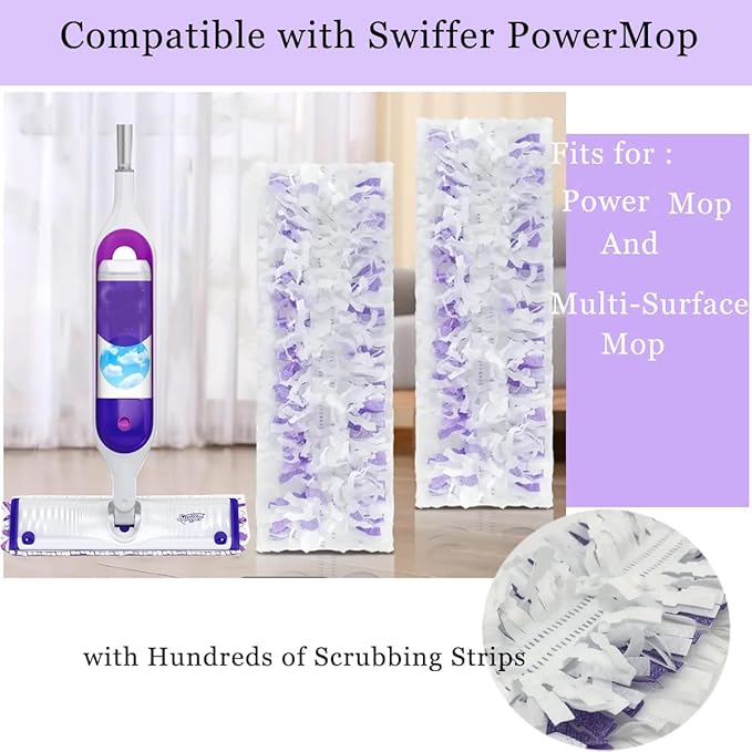YFLY 10 Pack Disposable Mopping Pads Refills for Swiffer PowerMop Multi-Surface Mops,5X Cleaning Power Mop Refills Compatible with Swiffer Power Floor Cleaning