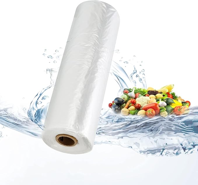 12x16 Plastic Produce Bags on Roll - Clear, 350 Bags per Roll (8 Rolls); Ideal for Food, Vegetables, Fruits, Bread, Pets and Groceries