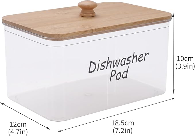 2 Pack Laundry Pods Container, Acrylic Dishwasher Pods Holder with Lid, Laundry Powder Container, Detergent Holder, Organization & Storage for Home, Kitchen, Office