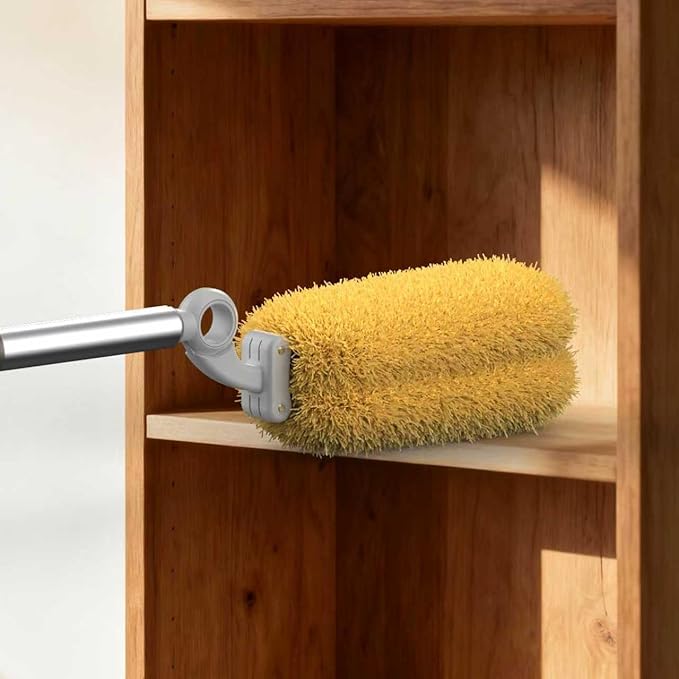 Long Handle Duster with 2 Replacement Heads, Washable Cleaning Duster Kit with Laundry Mesh Bag, Cobweb Duster, Extendable Dusting Tool for Home and Office