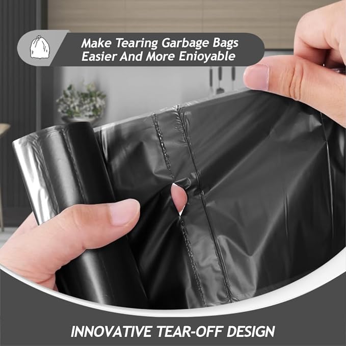 0.5 Gallon Mini Trash Bags Garbage Bags, Tiny Bathroom Trash Can Liners by Teivio, Small Plastic Bags for Desktop Trash Bin/Dog/Poop Car, Fit 2 Liters or Less Can (250 Counts, Black)