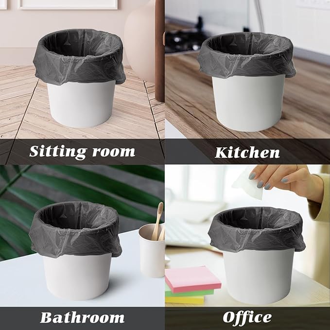 0.5 Gallon Mini Trash Bags Garbage Bags, Tiny Bathroom Trash Can Liners by Teivio, Small Plastic Bags for Desktop Trash Bin/Dog/Poop Car, Fit 2 Liters or Less Can (250 Counts, Black)