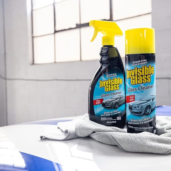 Invisible Glass 91164-2PK Premium Aerosol Glass Cleaner Spray for Car Windshields and Windows, Automotive and Home Window Cleaner, Streak-Free, Ammonia-Free, Tint-Safe – 19 oz (Pack of 2)