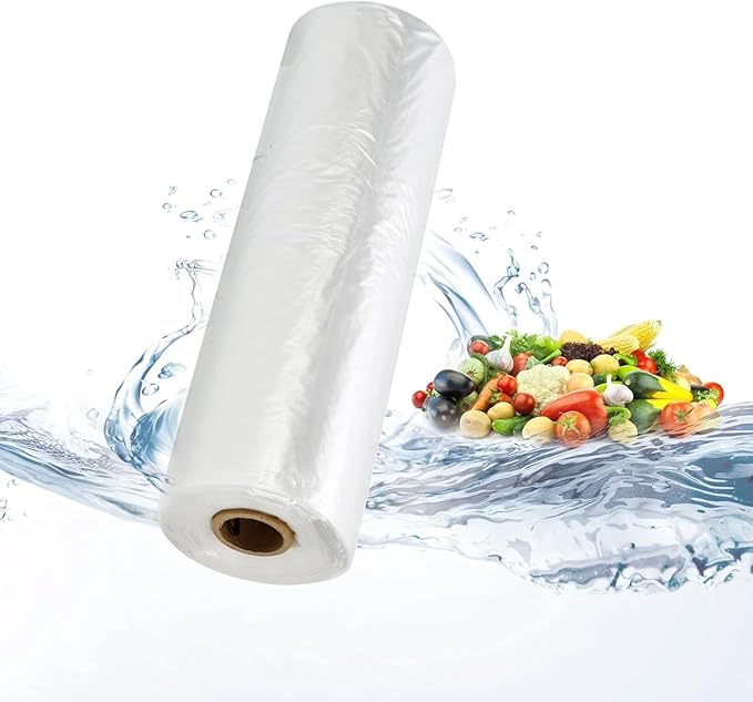 16x20 Plastic Produce Bags on a Roll - Clear for Food, Vegetable, Fruits, Bread, Pet and Grocery - 350 Bags/Roll (2 Rolls)