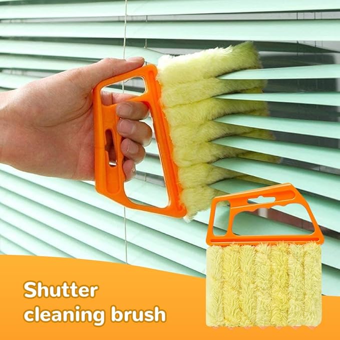 Blind Cleaner Duster Tool, 2026 New Blind Dusters for Cleaning,Cleaning Brush,7 Finger Dusting Cleaner Tool for Window & Air Conditioner,Window Blinds Cleaner Microfiber Washable (Yellow-2PCS)