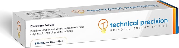 Technical Precision Replacement for Pest West Mantis 1x2 Fly Light Trap 15 Watt Bug Zapper Bulb Replacement with G13 Medium 2-Pin Base - T8 Black Light Bulb Mosquito Tube - 1 Pack