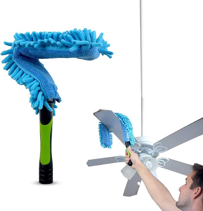 EVERSPROUT Flexible Microfiber Ceiling & Fan Duster (Pole Sold Separately) | Extra-Long 25'' Duster | Removable & Washable Sleeve | Bends to Clean Any Fan Blade | Twists onto Standard Threaded Poles