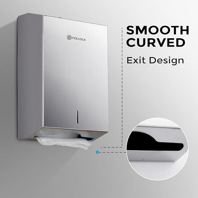 Commercial PaperTowel Holder Dispenser Wall Mount,Stainless Steel Bathroom Paper Towel Holder,Toilet Paper Napkin Holder,C Fold Multifold Trifold Paper Towel Dispenser,Hand Towel Dispenser