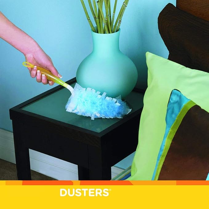 360° Heavy Duty Duster Refills for Swiffer,40 Count Duster Refills with 2 Handle,Dusting Furniture, Blinds, Ceiling Fans, Walls, Feather & Microfiber, Unscented,Disposable