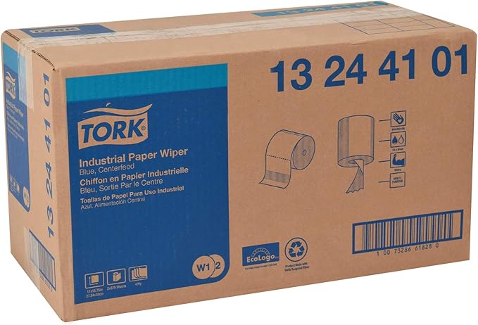 Tork Industrial Wiper Blue W1/W2, Centerfeed, 2 x 375 Sheets, 13244101