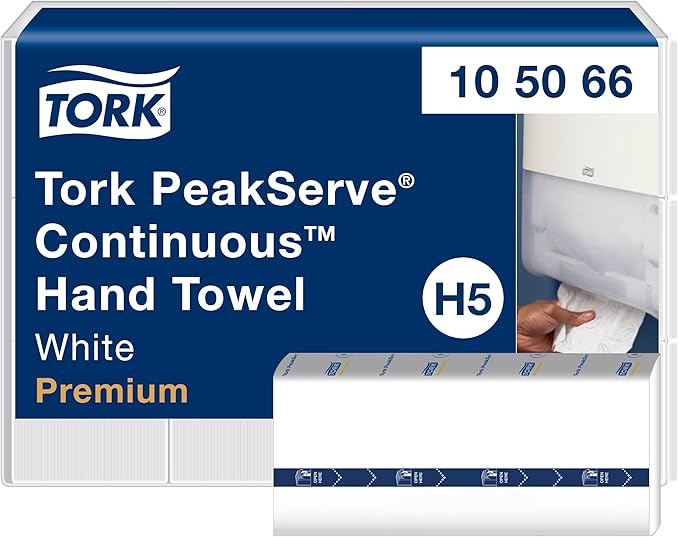 Tork PeakServe Continuous Paper Hand Towels White H5, Premium, Compressed, 12 x 270 sheets, 105066