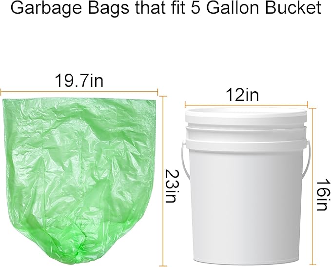 Biodegradable Trash Bags 4-6 Gallon, 100 Counts, Extra Thick Small Trash Bag Recycling Garbage Bags For Kitchen Bathroom Yard Office Wastebasket Car