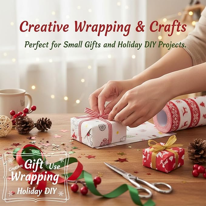 Christmas Kitchen Paper Towels:Disposable Cleaning Towels Xmas Kitchen Tissue Highly Absorbent Hand Towels for Holiday Kitchen Business Resturant (2 rolls)