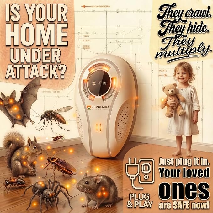 T-27, Ultrasonic Pest Control Repeller - Electronic & Ultrasound, Indoor Plug-in Repellent - Get rid of - Rodents, Mice, Squirrels, Bats, Insects, Bed Bugs, Ants, Fleas, Spiders, Roaches (2 Pack)