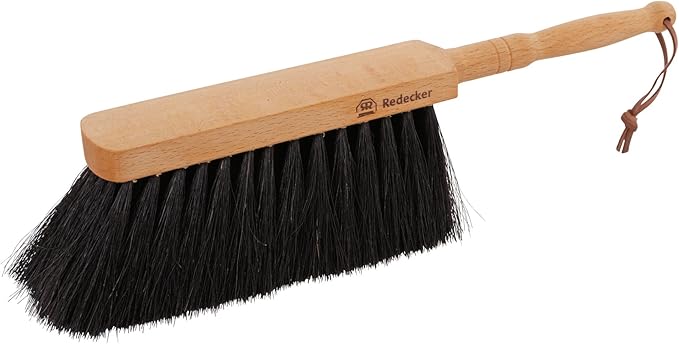 Redecker Horsehair Hand Brush Delta with Oiled Beechwood Handle, 11-3/8-Inches