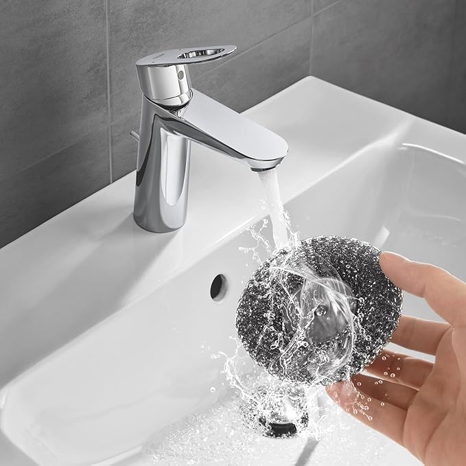 12 Pack Stainless Steel Wool Scrubber with Handle, Steel Wool Scrubber for Cleaning Dishes, Metal Scrubber Pot Scrubbers Can Clean Iron Pots, Stoves, Barbecue Grills, Wash Sink