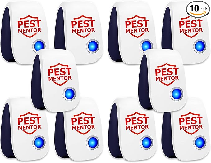 Ultrasonic Pest Repellent 10 Pack, Rodent Repellent Ultrasonic Plug in, Mice Repellent Indoor Pest Defense Plug in Ultrasonic Repellent for Roach, Rodent, Mouse, Bugs, Mosquito, Mice