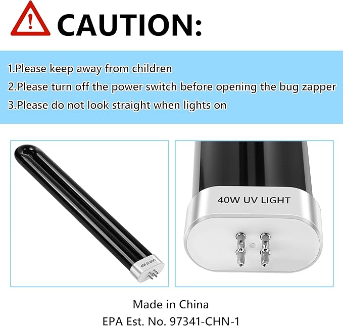 2 PCS Bug Zapper Replacement Bulbs, 40w Black Light Bulb Compatible with Black Flag Bug Zapper Model BZ-40DX, BZ-40MAX, and BZ-40BLK