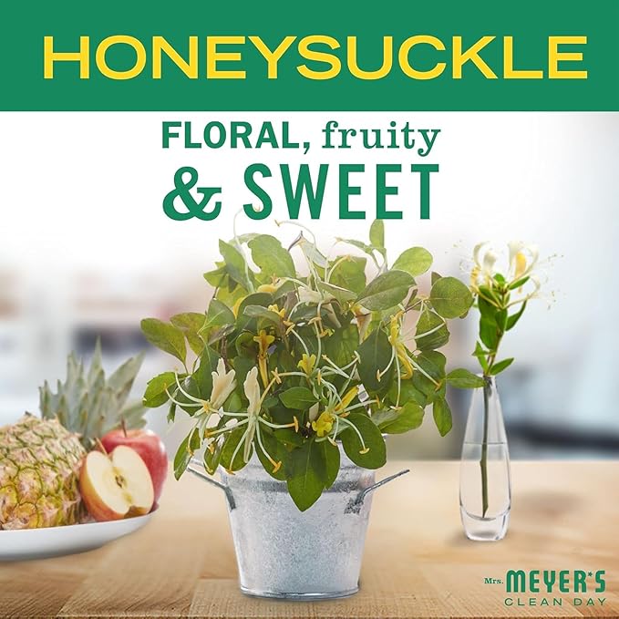 MRS. MEYER'S CLEAN DAY Liquid Dish Soap, Biodegradable Formula, Honeysuckle, 16 fl. oz - Pack of 3