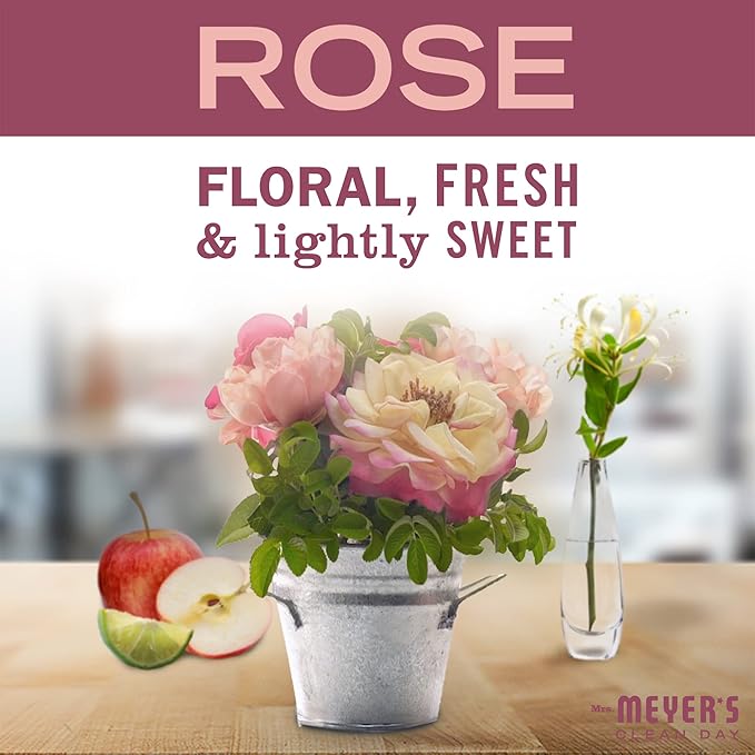 MRS. MEYER'S CLEAN DAY Liquid Dish Soap, Biodegradable Formula, Limited Edition Rose, 16 fl. oz - Pack of 3