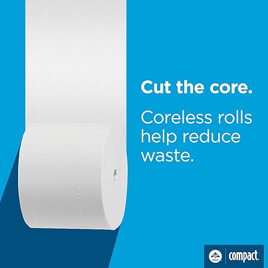 Georgia-Pacific Compact Coreless 2-Ply Recycled Toilet Paper by GP PRO (Georgia-Pacific), 19375, 1,000 Sheets Per Roll, 36 Rolls Per Case