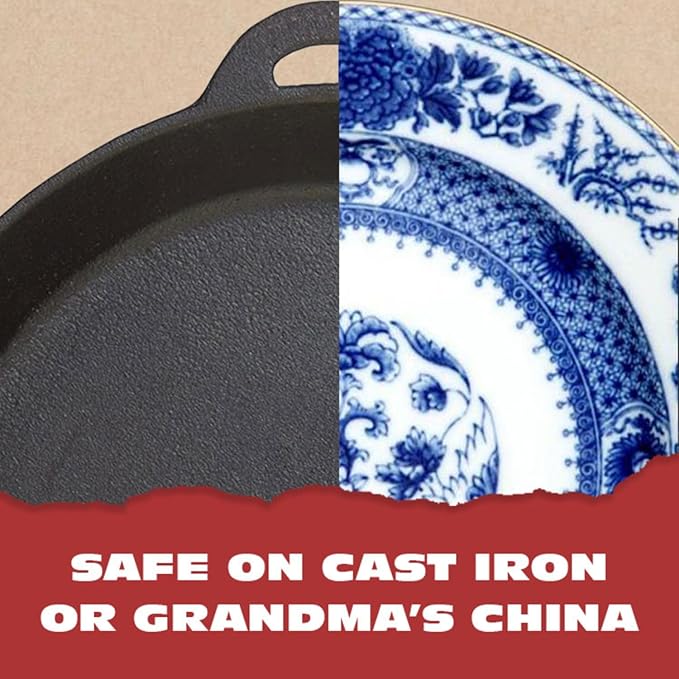 Knapp Made Combo Chainmail Cast Iron Scrubber with Silicone Core - Heavy Duty Rings and Fine Chainmail Rings -Premium Cleaner -Perfect for Cast Iron Cookware,Skillet,Woks