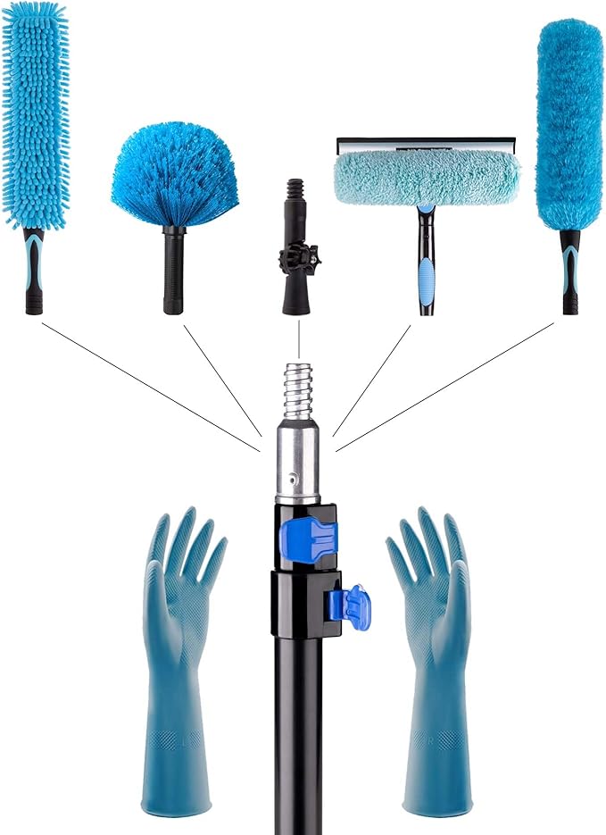 25 Foot High Reach High Ceiling Fan Cleaner Duster with 7-to-18 Foot Sturdy Light Weight Telescopic Extension Pole