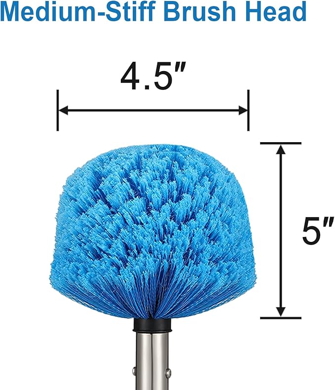 Cobweb Duster with Extension Pole, 4 FT Stainless Steel Pole with Spider Web Brush Head Ceiling Fan Duster for Outdoor Indoor Cleaning