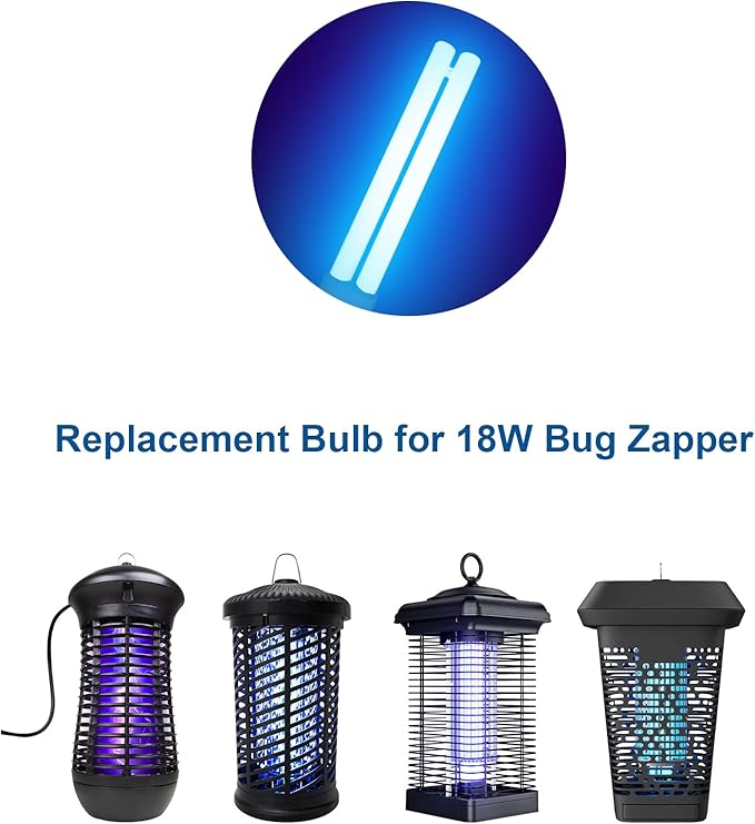18W H-Shaped Bug Zapper Replacement Bulbs Compatible with 18W Indoor Outdoor Mosquito Lamps for Home with 4 Pin Base