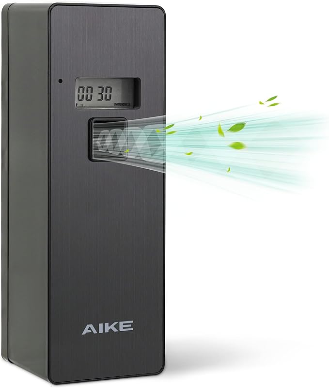 AIKE Automatic Air Fresheners Spray Dispenser – Programmable(Compatible with "Glade Automatic Air Freshener Refills 269 ml") – Ideal for Office, Airports, Gyms, Home AK1801 (Black)