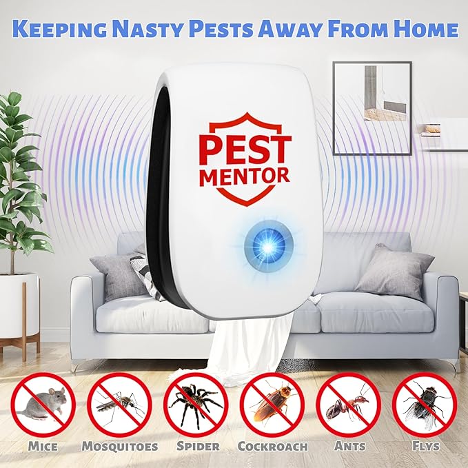 Ultrasonic Pest Repellent 10 Pack, Rodent Repellent Ultrasonic Plug in, Mice Repellent Indoor Pest Defense Plug in Ultrasonic Repellent for Roach, Rodent, Mouse, Bugs, Mosquito, Mice