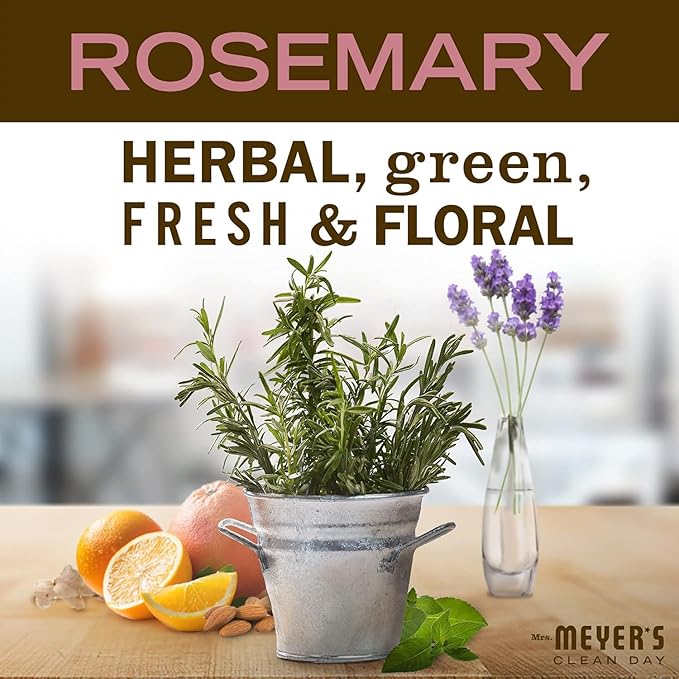 MRS. MEYER'S CLEAN DAY Liquid Dish Soap, Biodegradable Formula, Rosemary, 16 fl. oz