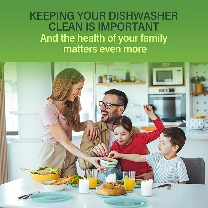YCUO Deep Cleaning Dishwasher Cleaner Tablets-24 Pack,Natural Formula,Effective Limescale & Odor Removal,Calcium,Scale,Hard Water Stains,Oil,Compatible with All Models