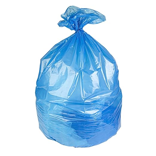 Restaurantware Blue Trash Bags 100 Count 40-45 Gal 40" x 46" Leakproof Design Heavy-Duty Garbage Bags with Star Seal Bottom and Even Weight-Distribution for Warehouses, Parks and Residential Use