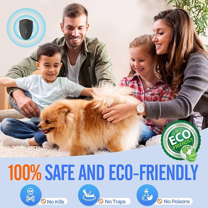 Ultrasonic Pest Repeller,2025 Upgraded Mosquito Repellent,Electronic Rodent Repellent Indoor,Pest Control for Insect,Roach,Mouse,Bugs,Spider Repeller for House,Garage,Warehouse-6 Pack -3 Mode