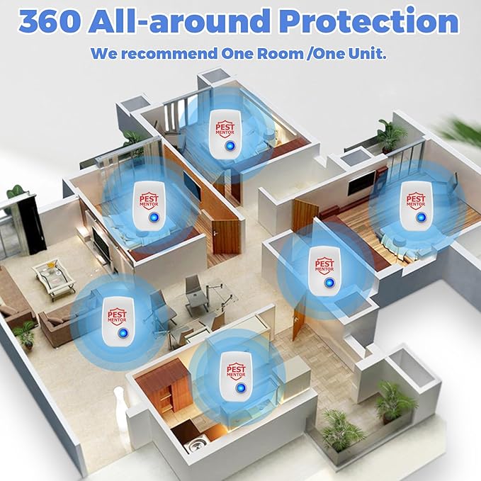 Ultrasonic Pest Repellent 10 Pack, Rodent Repellent Ultrasonic Plug in, Mice Repellent Indoor Pest Defense Plug in Ultrasonic Repellent for Roach, Rodent, Mouse, Bugs, Mosquito, Mice