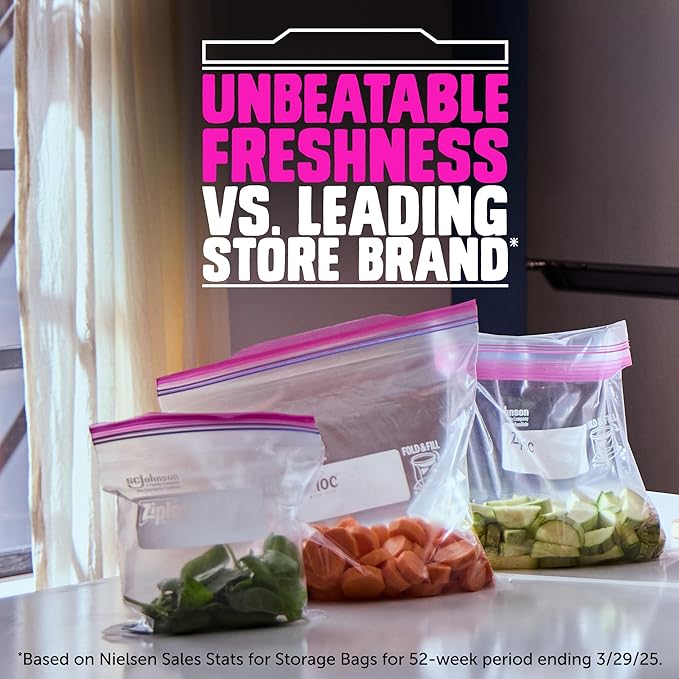 Ziploc Gallon Food Storage Bags, 120ct Total, Stand-Up Bottom, Easy to Fill, 30 Count (Pack of 4) (Packaging May Vary)