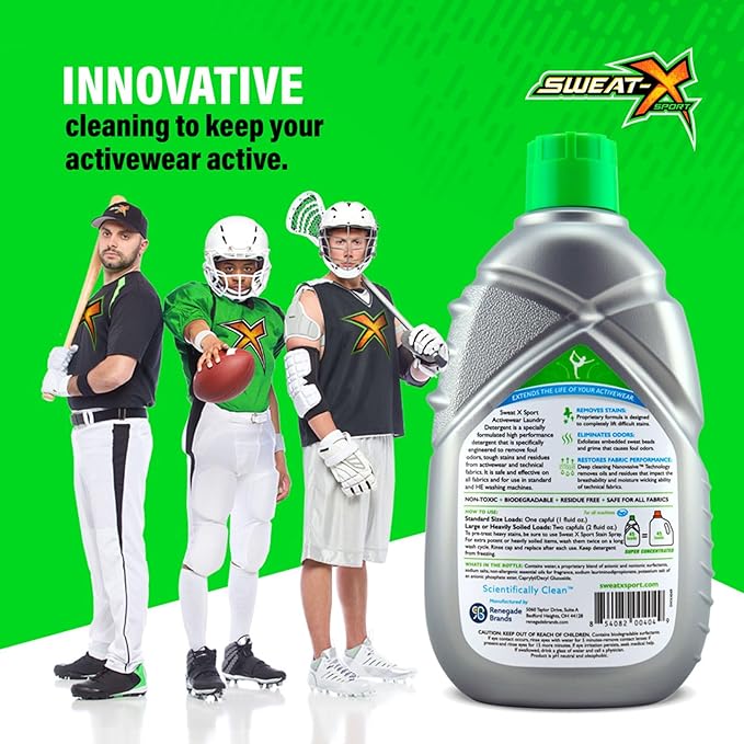 Sweat X Original Activewear Laundry Detergent – Remove the Worst Odors & Toughest Stains – High Performance Sports Wash for Training Gear & All Fabric Types – 45 Loads – 1 Pack