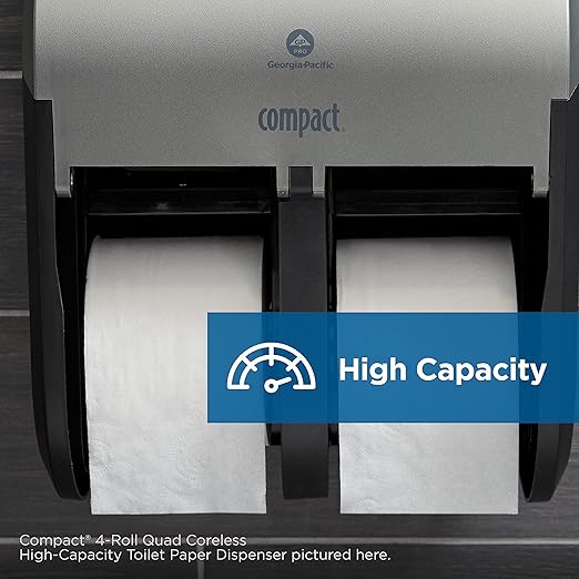 Georgia-Pacific Compact Coreless 2-Ply Recycled Toilet Paper by GP PRO (Georgia-Pacific), 19375, 1,000 Sheets Per Roll, 36 Rolls Per Case