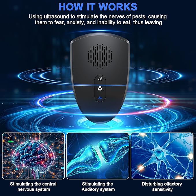(2026 Upgraded) Ultrasonic Insect & Pest Indoor Repeller, Plug-in Control Device Repellent for Rodent, Mice, Rats, Roaches, Ants, Spiders, Mosquitoes, Bugs, Home, 3 Mode Switching (6 Pack)