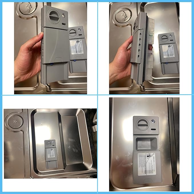 DD59-01002A Dishwasher Detergent & Rinse Aid Dispenser Assembly (OEM) 7.7 * 3.3 * 2.2 in - Compatible Replacement With Samsung Dishwasher Parts
