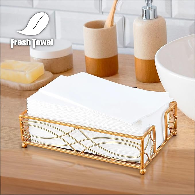 100-count Fresh Towel Disposable Linen-Feel Cloth-Like Guest Hand Towels (12"x16.5") for Bathroom, Kitchen, Party, Wedding, Restaurant or Events| Soft and Absorbent Disposable Napkins